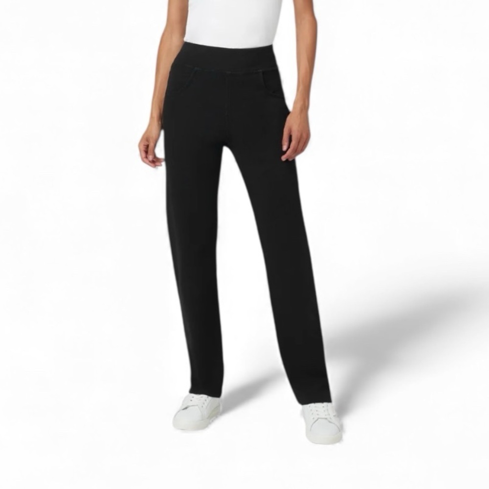 HUE Black straight leg high waisted size M